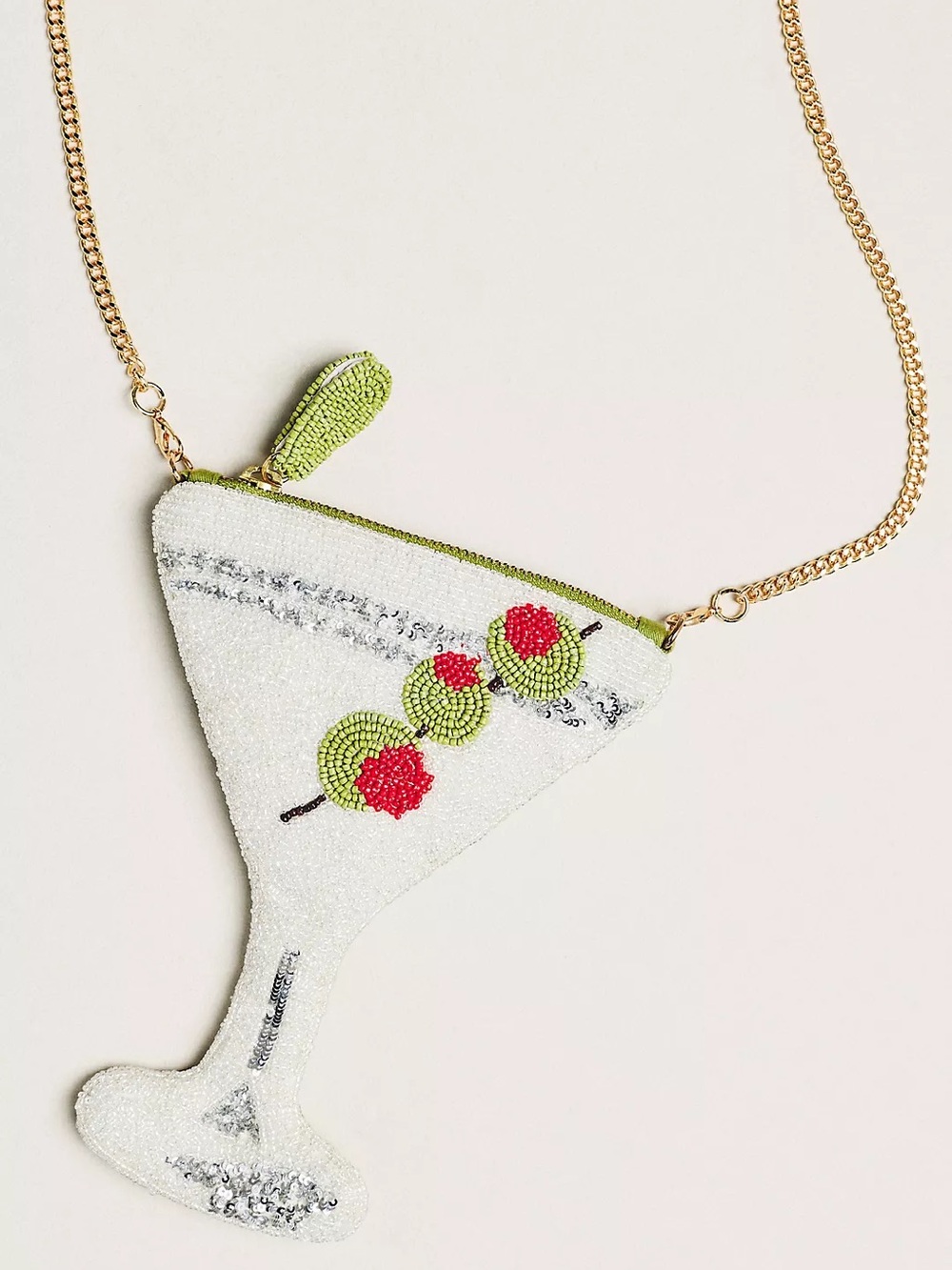 ANTHRO MAEVE Sequined Martini Glass Crossbody Bag